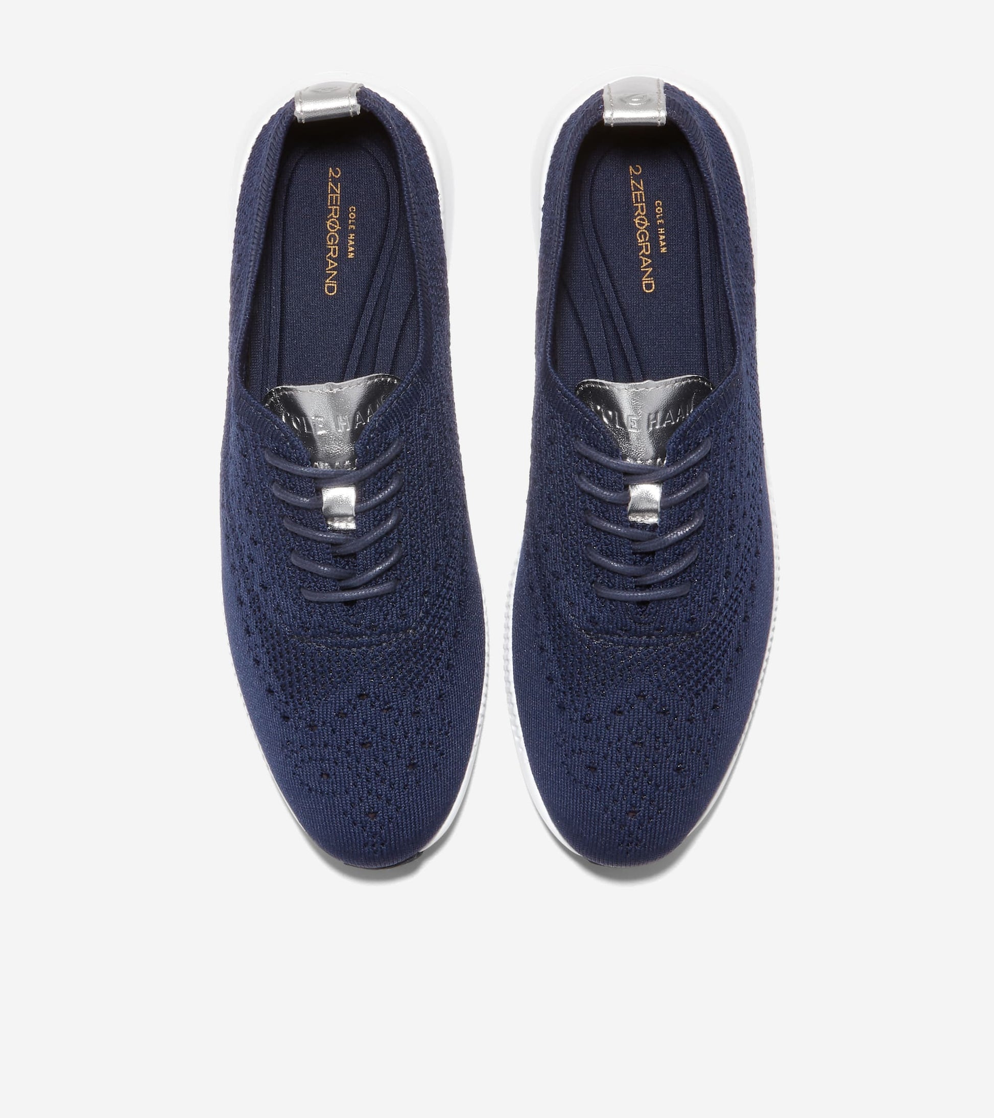 Women's 2.ZERØGRAND Stitchlite™ Wingtip Oxfords-Argento Metallic-Optic White
