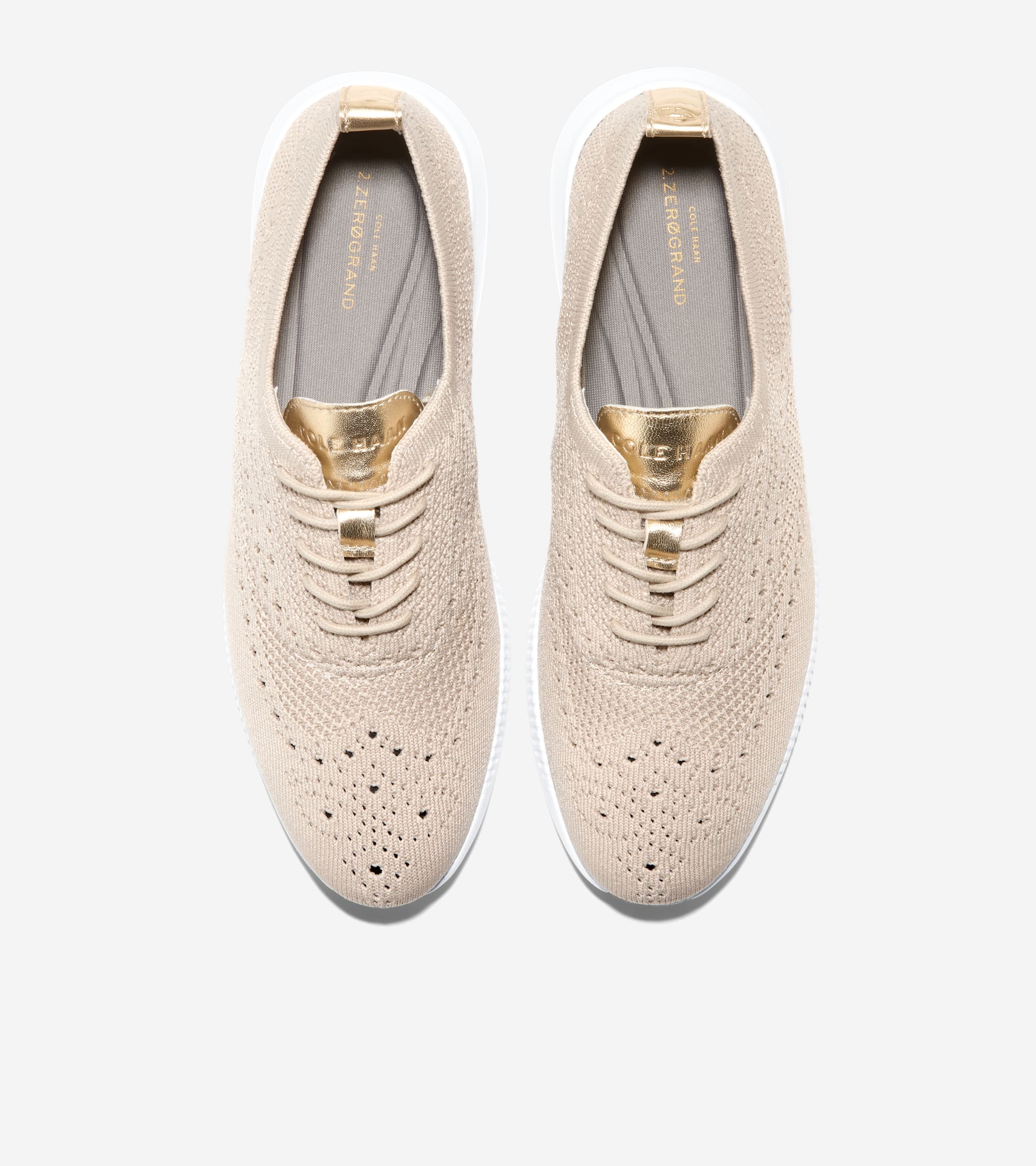 Women's 2.ZERØGRAND Stitchlite™ Wingtip Oxfords in Beige | Cole Haan