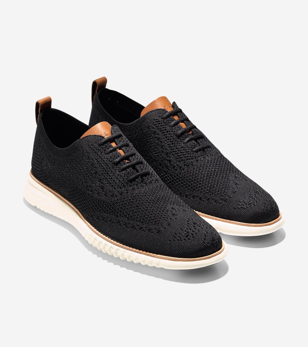 Men's 2.ZERØGRAND Stitchlite™ Wingtip Oxfords-Black Stitchlite™-Ivory