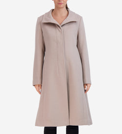 Women's Flared Dress Coat-Stone