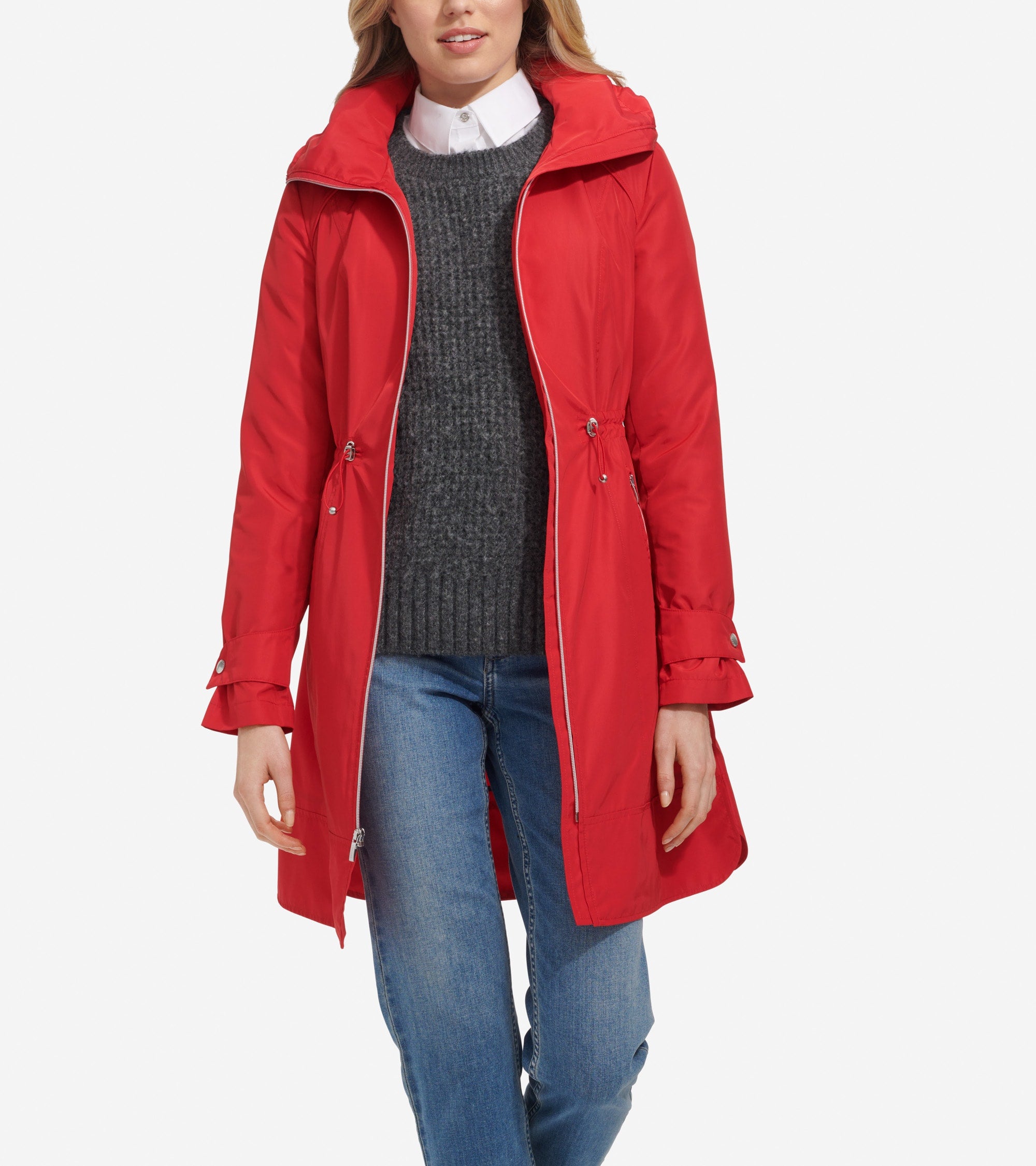Women's Packable Rain Jacket in Red | Cole Haan