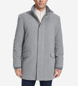 Men's Stand Collar Car Coat-Light Grey