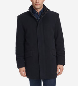 Men's Stand Collar Car Coat-Navy