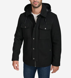 Men's Wool Twill Field Jacket-Black