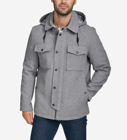 Men's Wool Twill Field Jacket-Light Grey