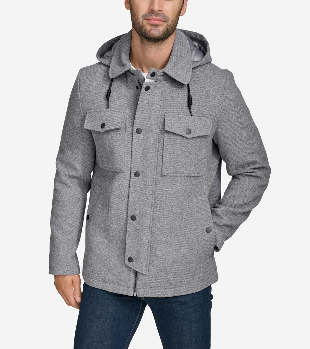 Men's Wool Twill Field Jacket-Light Grey