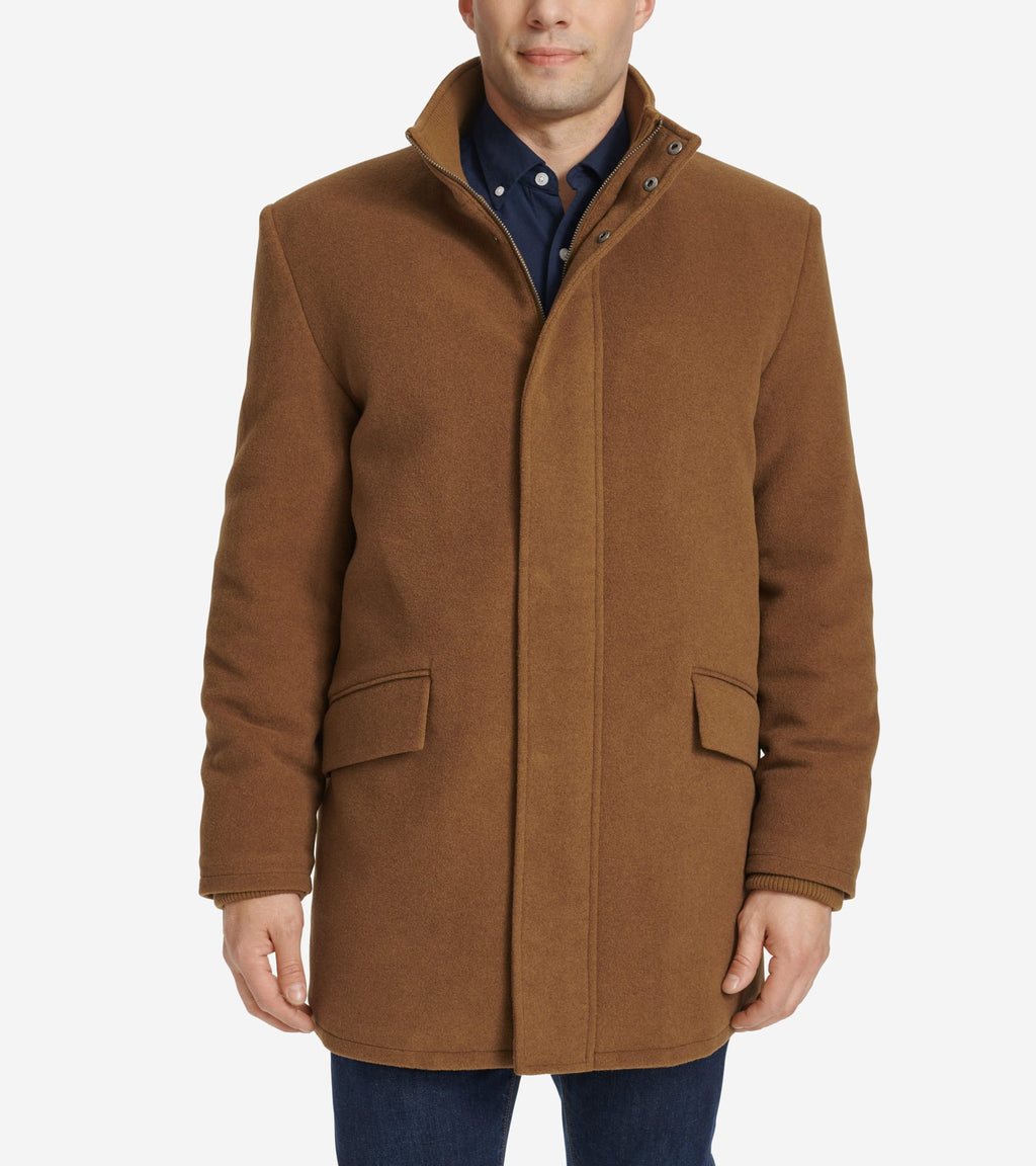 Men's Stand Collar Car Coat-Camel
