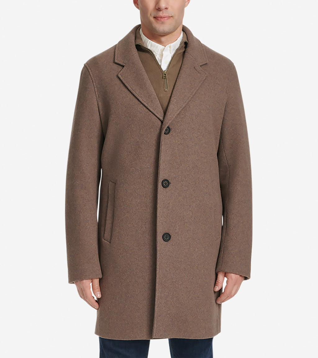 Men's Wool Top Coat-Mushroom
