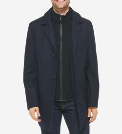 Men's Wool-Blend Car Coat-Navy