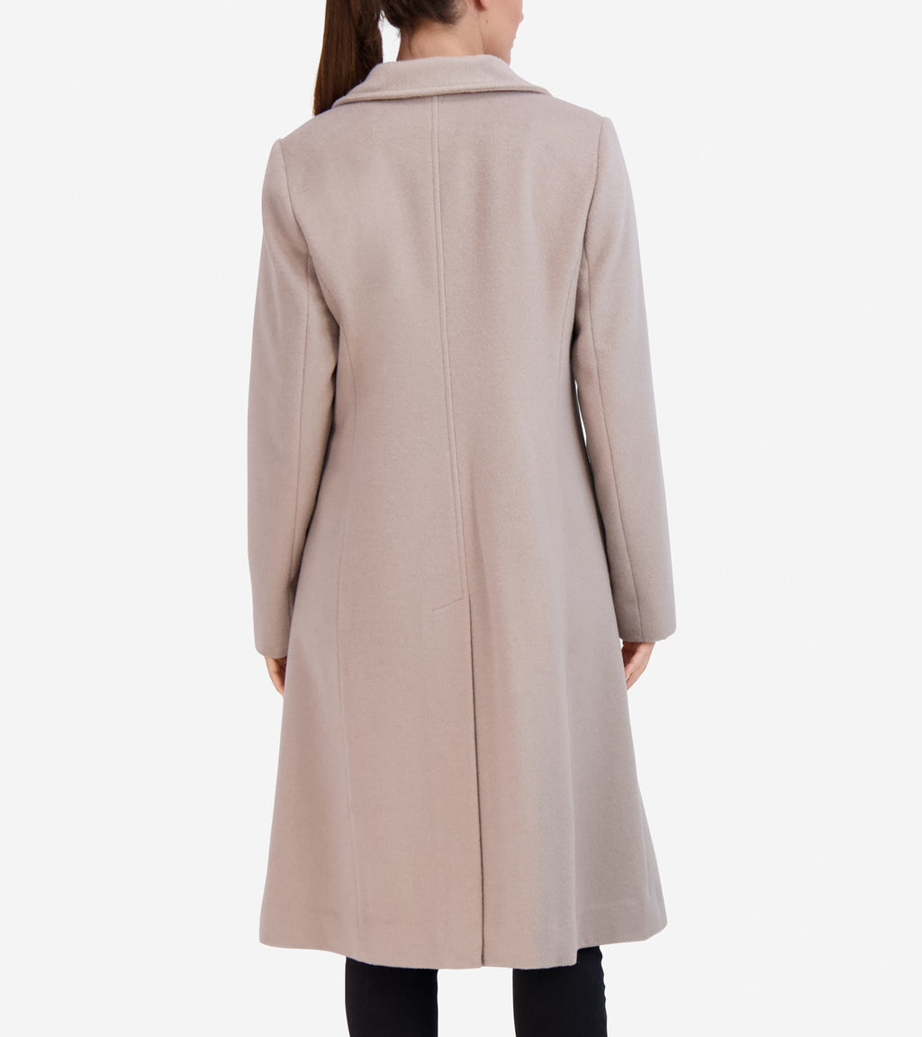 Women's Flared Dress Coat-Stone