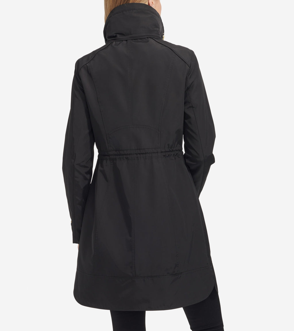 Women's Packable Rain Jacket-Black