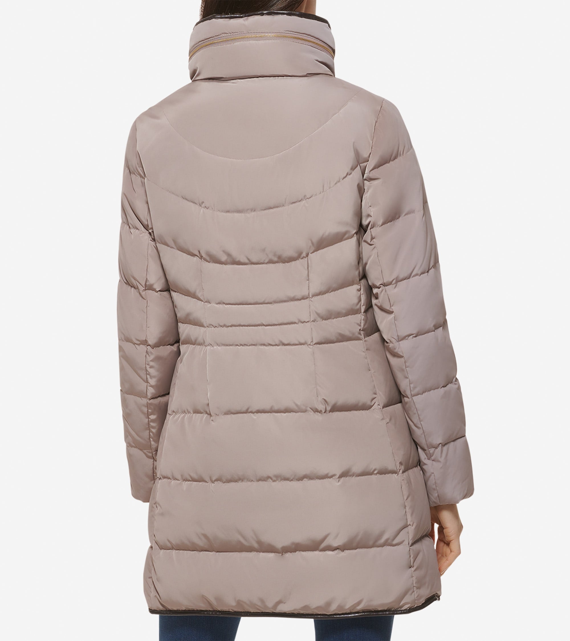 新品未使用 タグ付き COLE HAAN ジャケット ハーフコートアウター L Women's Hidden-Hood Puffer Coat in Brown | Cole Haan