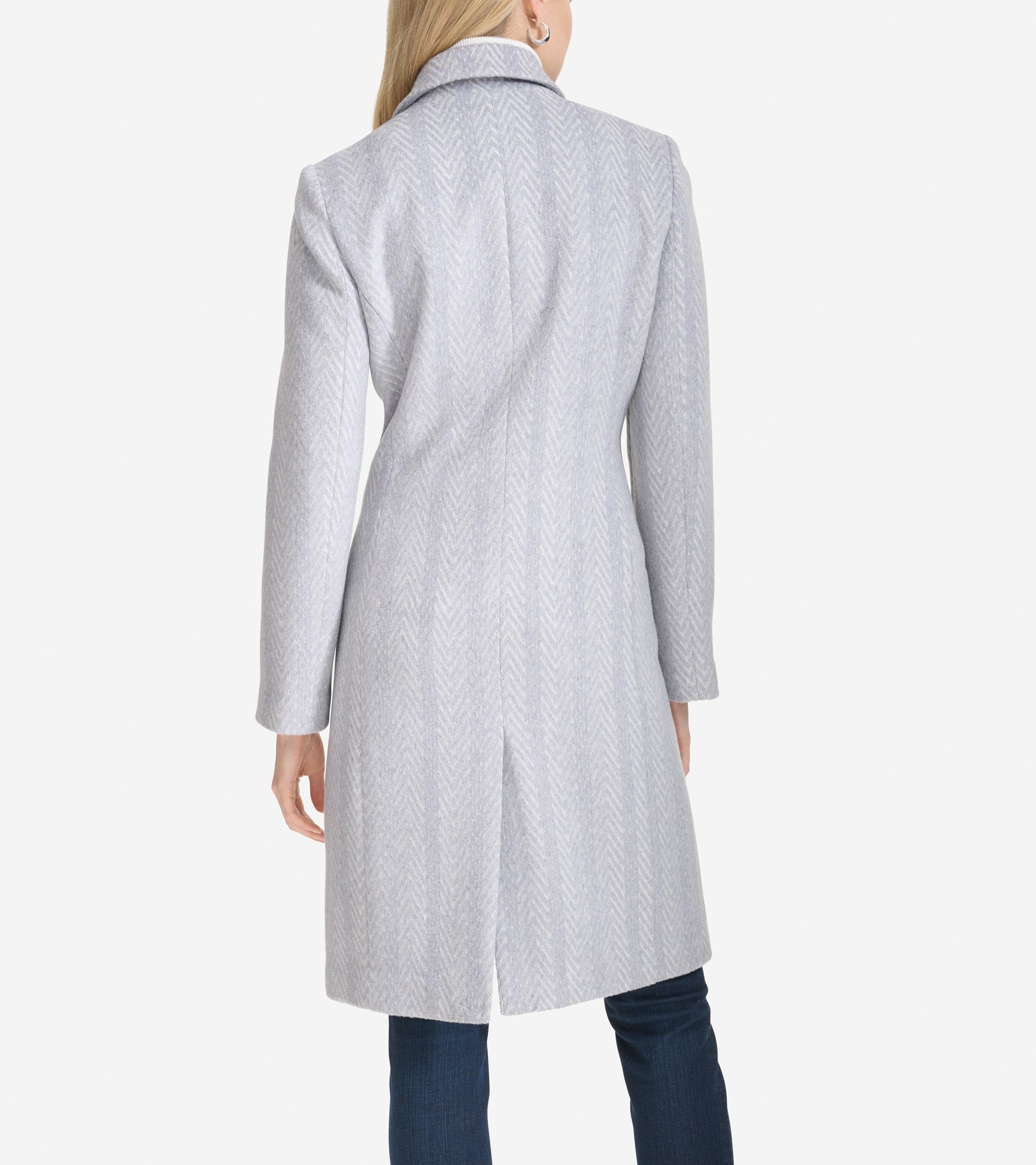 Women's Patterned Asymmetric Coat-Grey