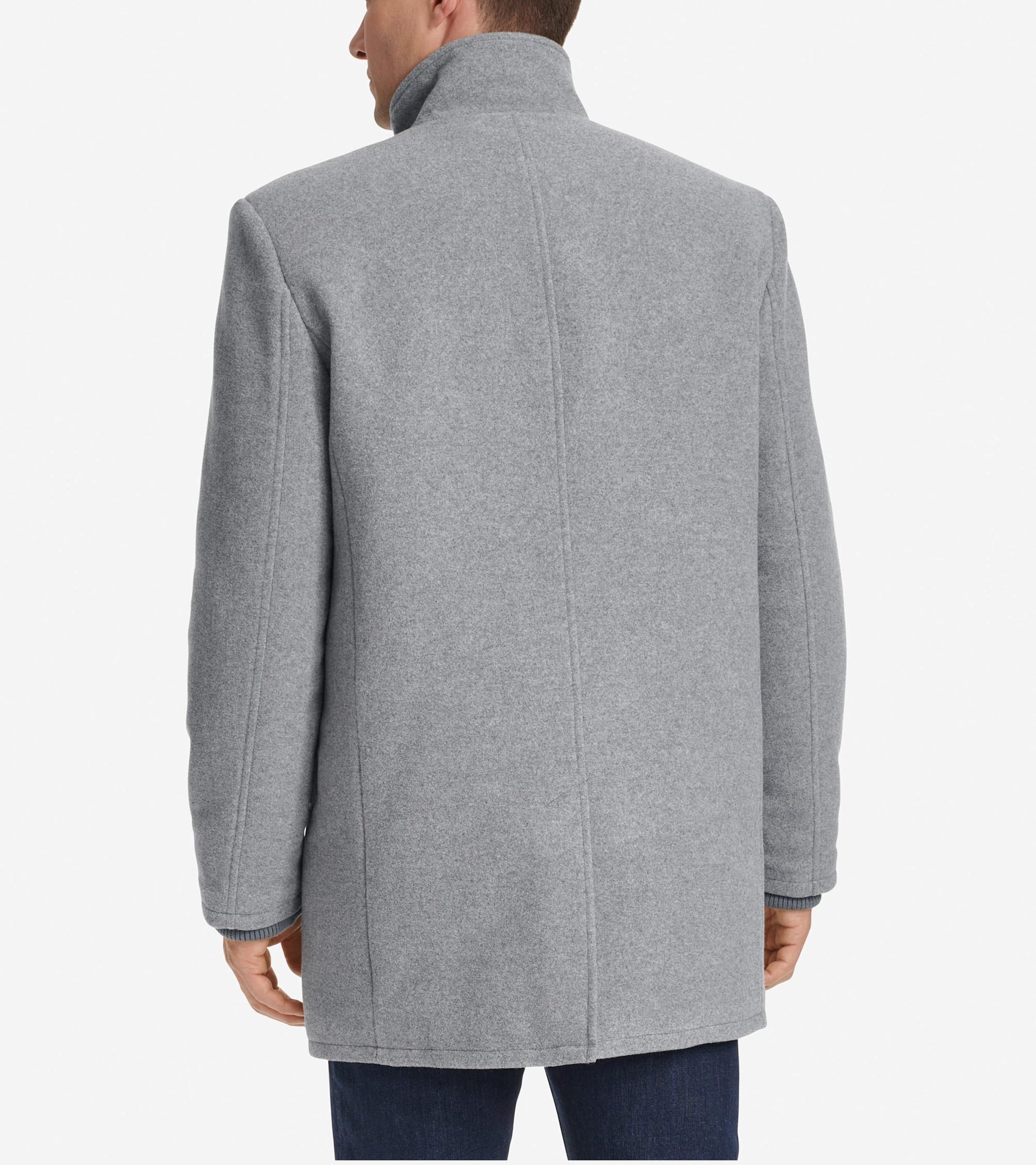 Men's Stand Collar Car Coat-Light Grey