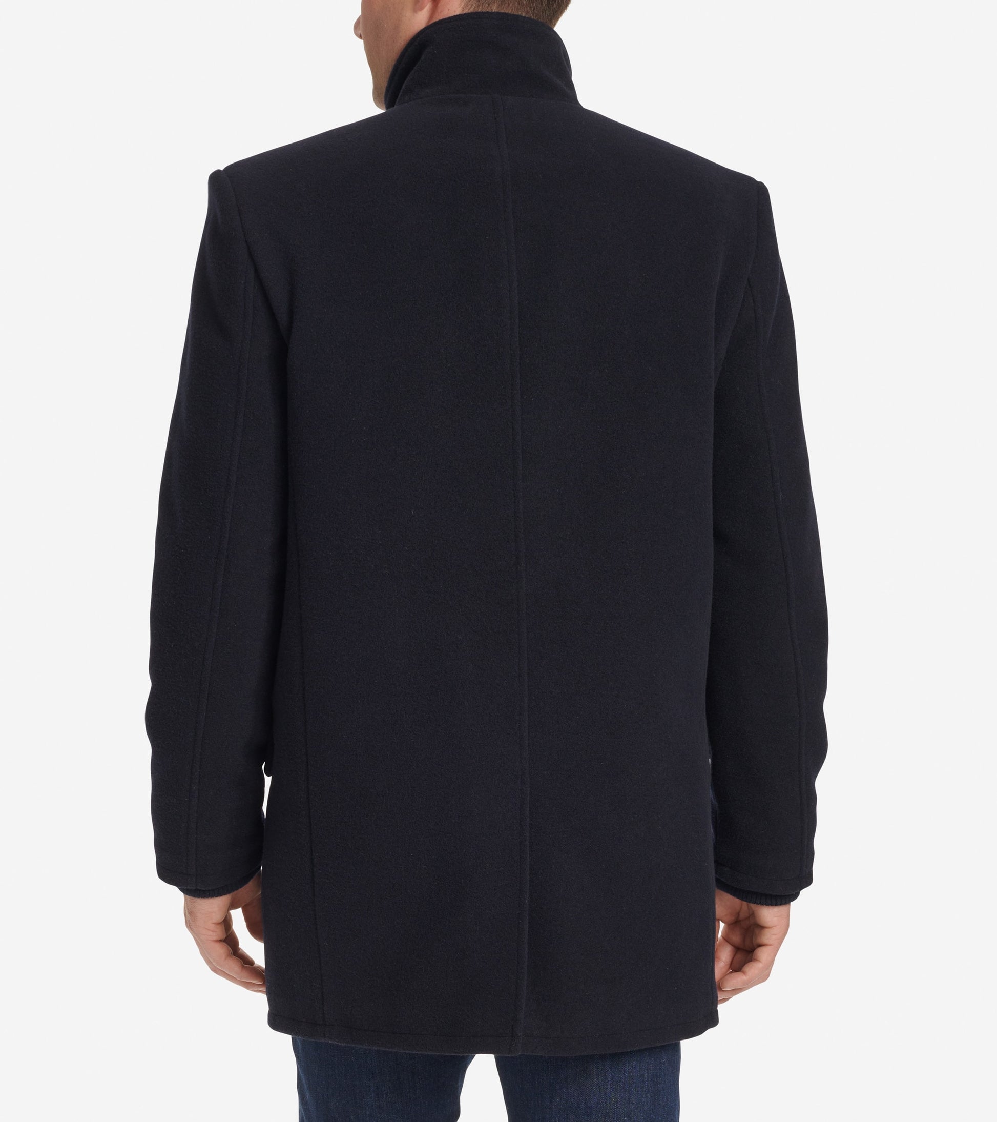 Men's Stand Collar Car Coat-Navy