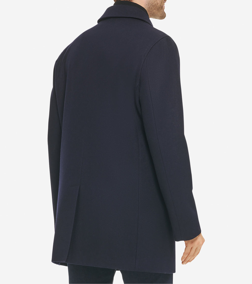 Men's Wool-Blend Car Coat-Navy