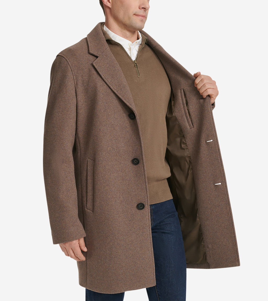 Men's Wool Top Coat-Mushroom
