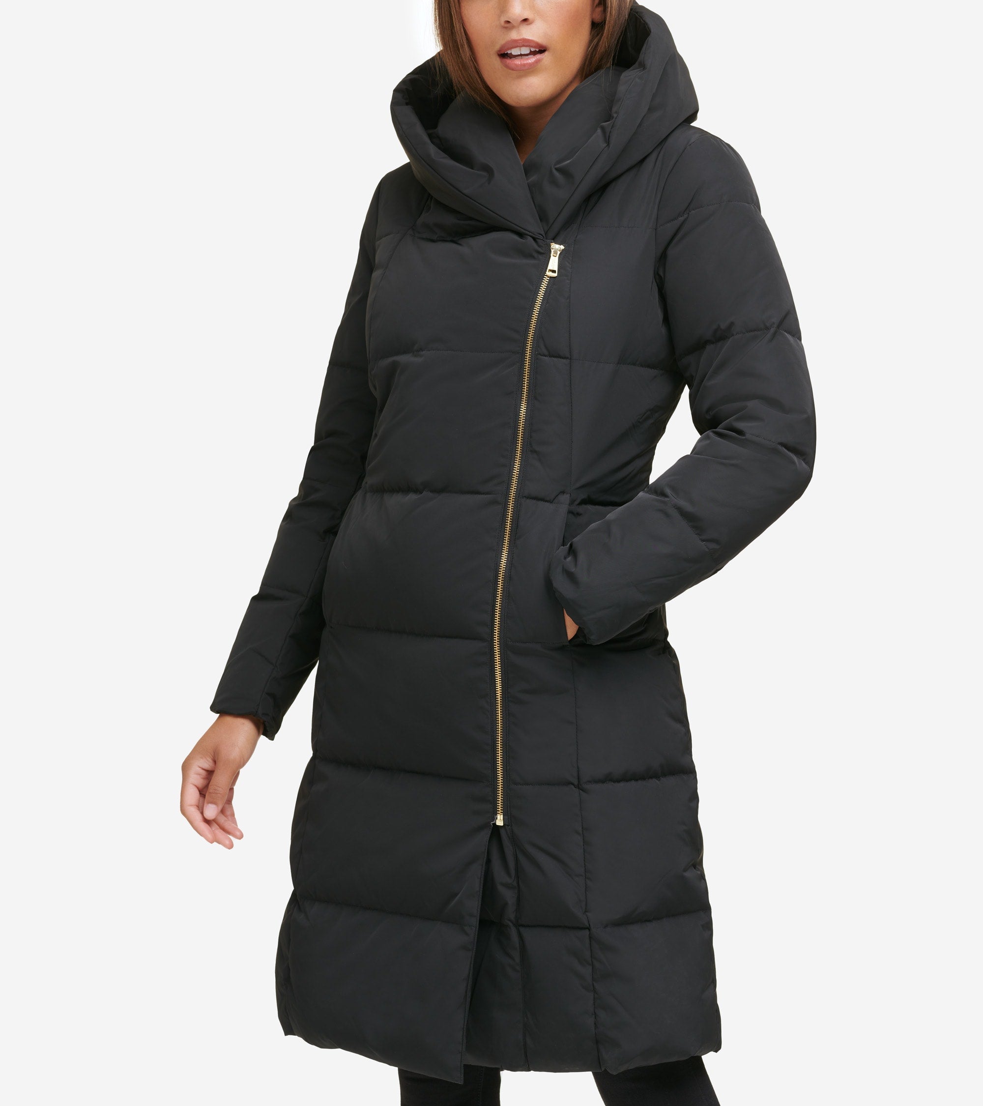 Women's Signature Asymmetrical Collar Convertible Coat 40in in