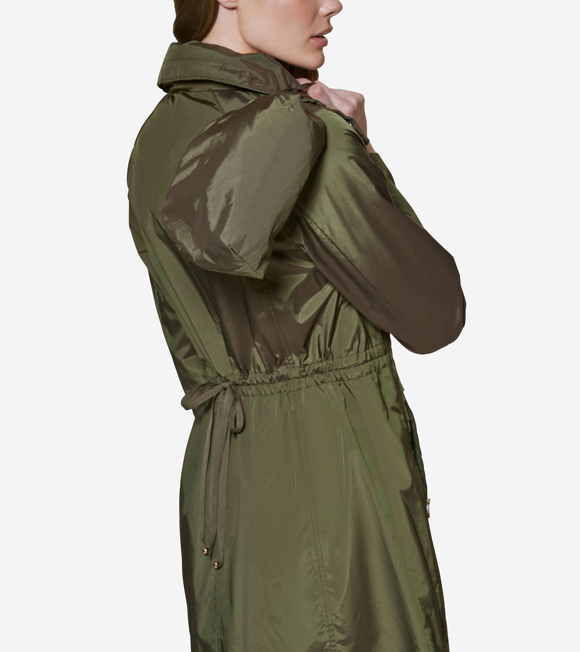 Women's Packable Travel Rain Jacket-Olive