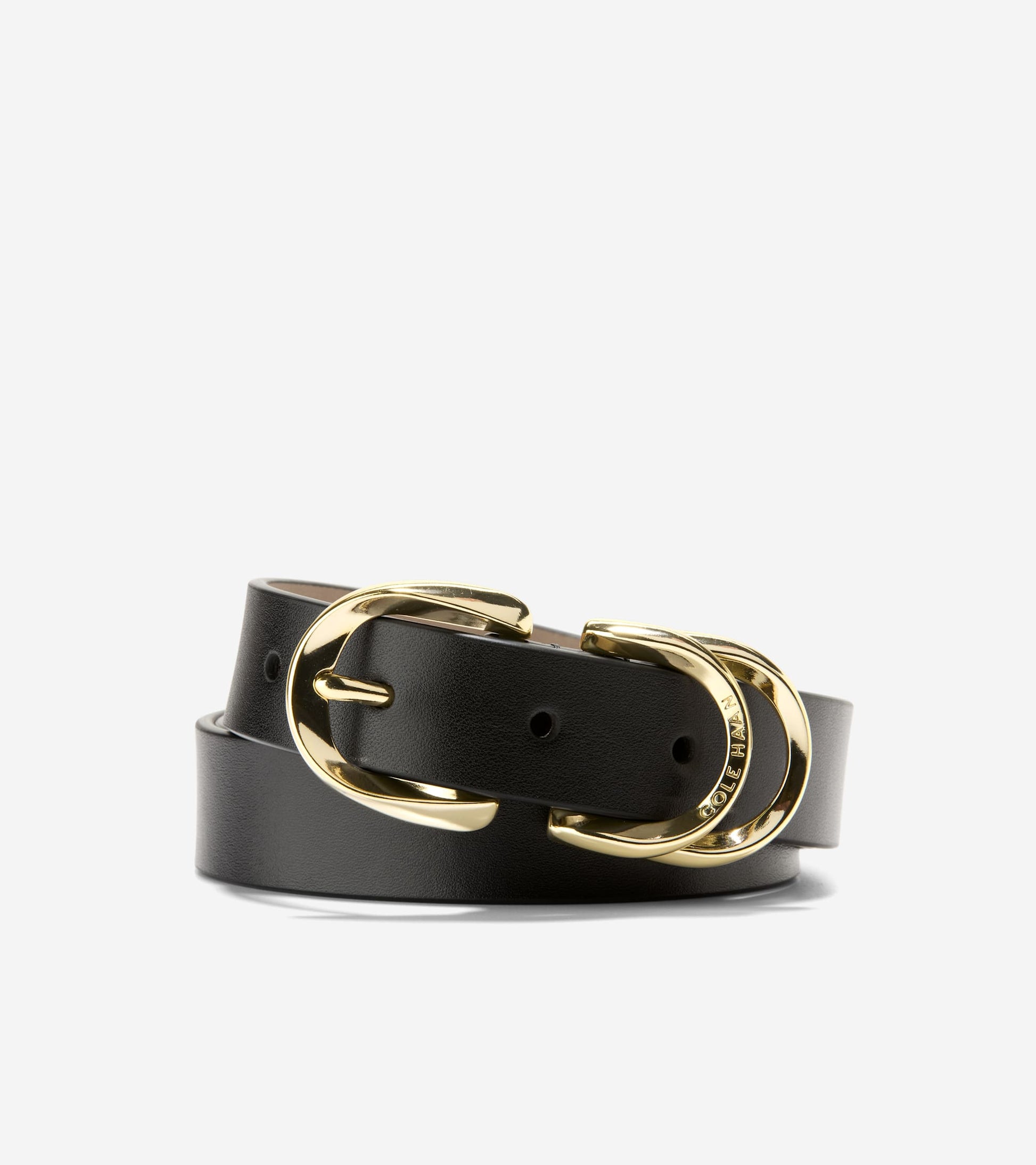 Women's 25mm Slim Double Loop Belt-Black