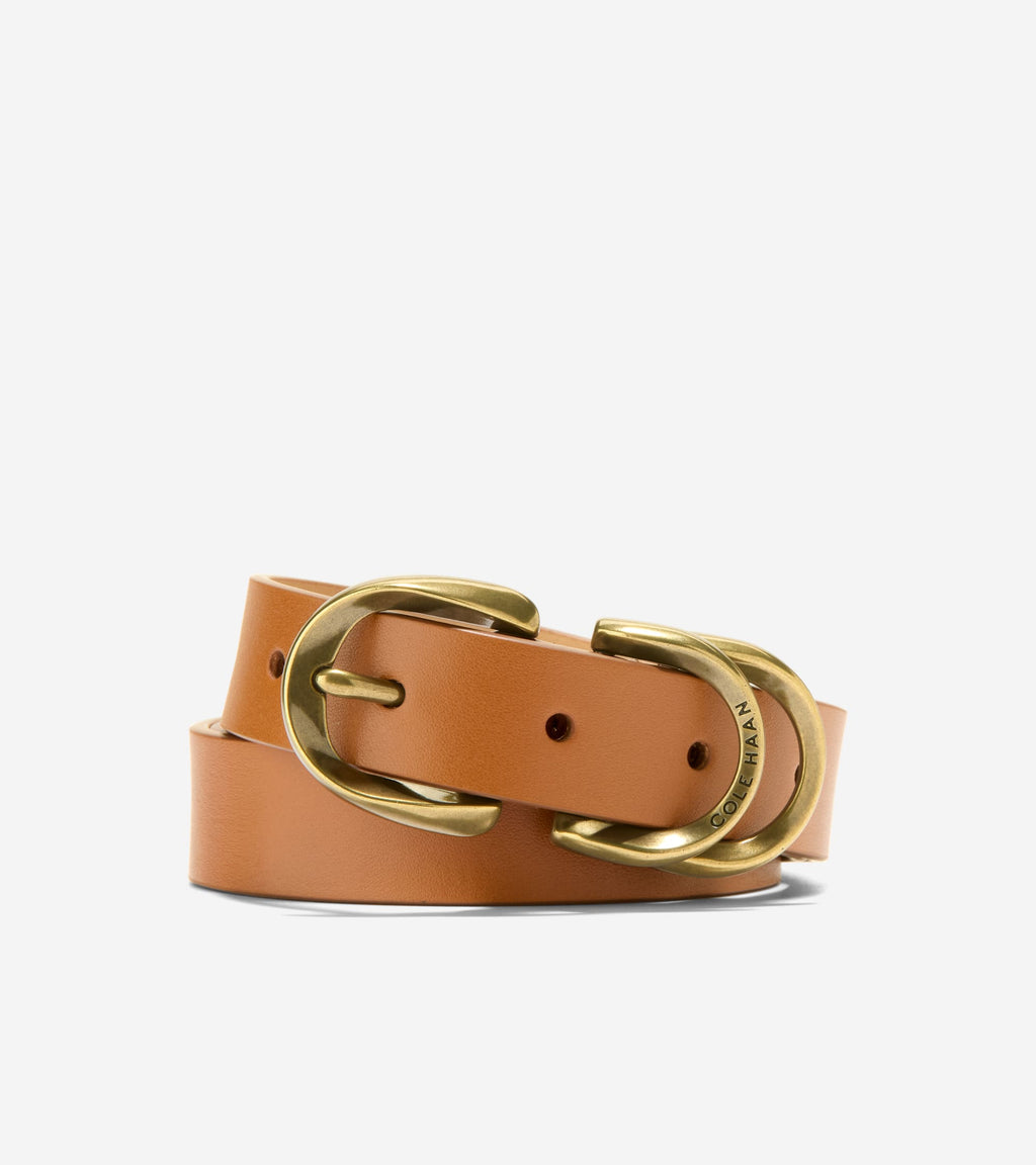Women's 25mm Slim Double Loop Belt-Tan