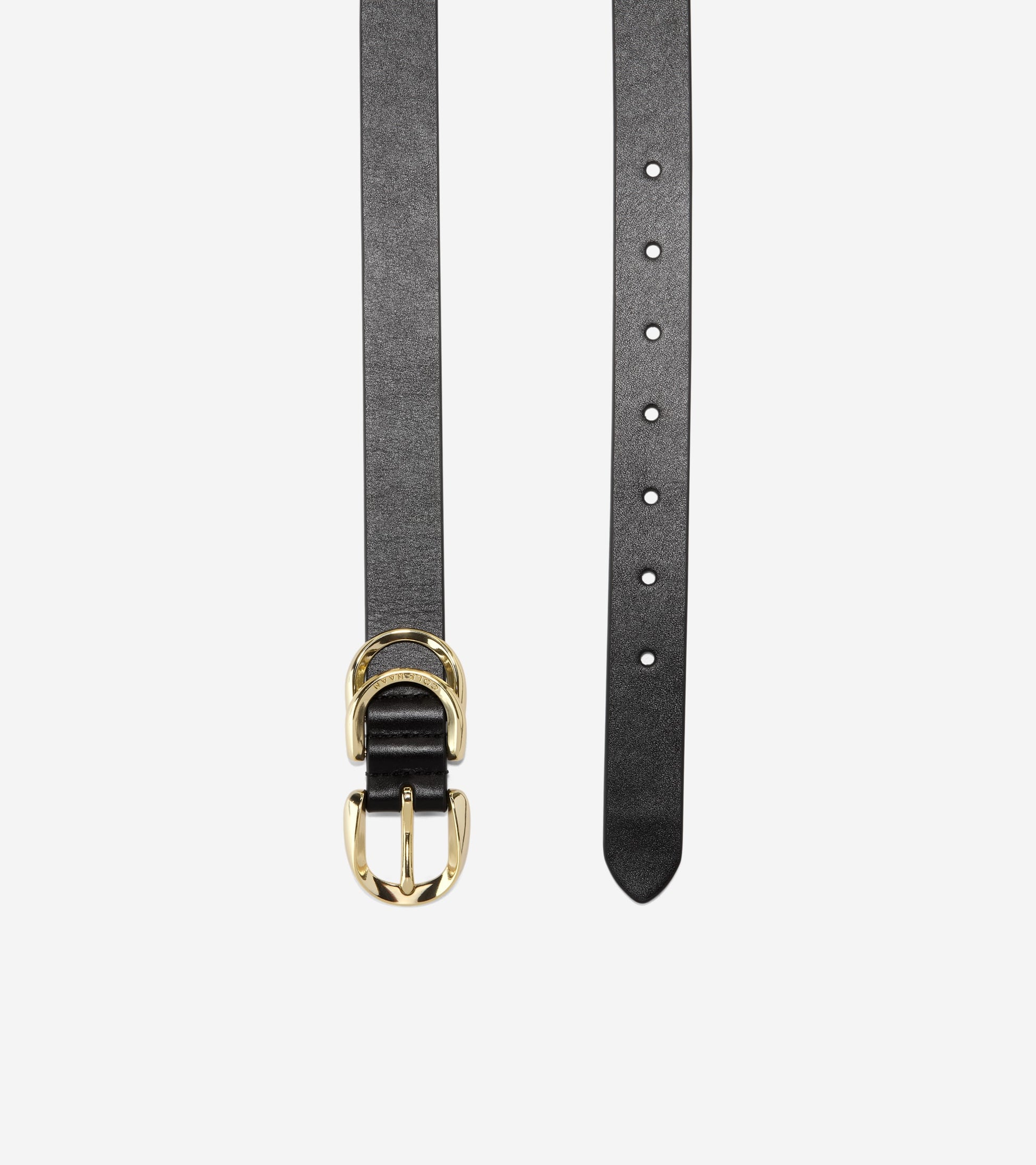 Women's 25mm Slim Double Loop Belt-Black