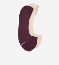 Women's 2-Pair Combed Cotton No Show Liner Socks-Dark Red