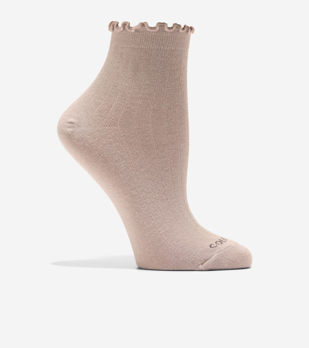 Women's 2-Pair Ruffle Quarter Ankle Socks-Black