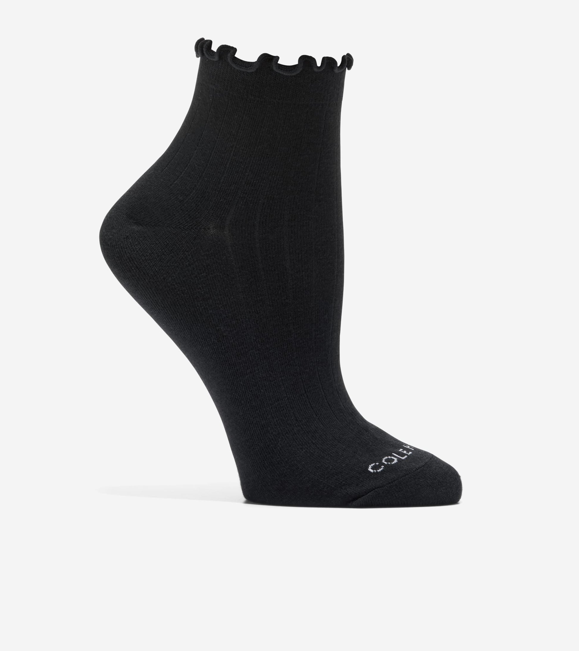 Women's 2-Pair Ruffle Quarter Ankle Socks-Black
