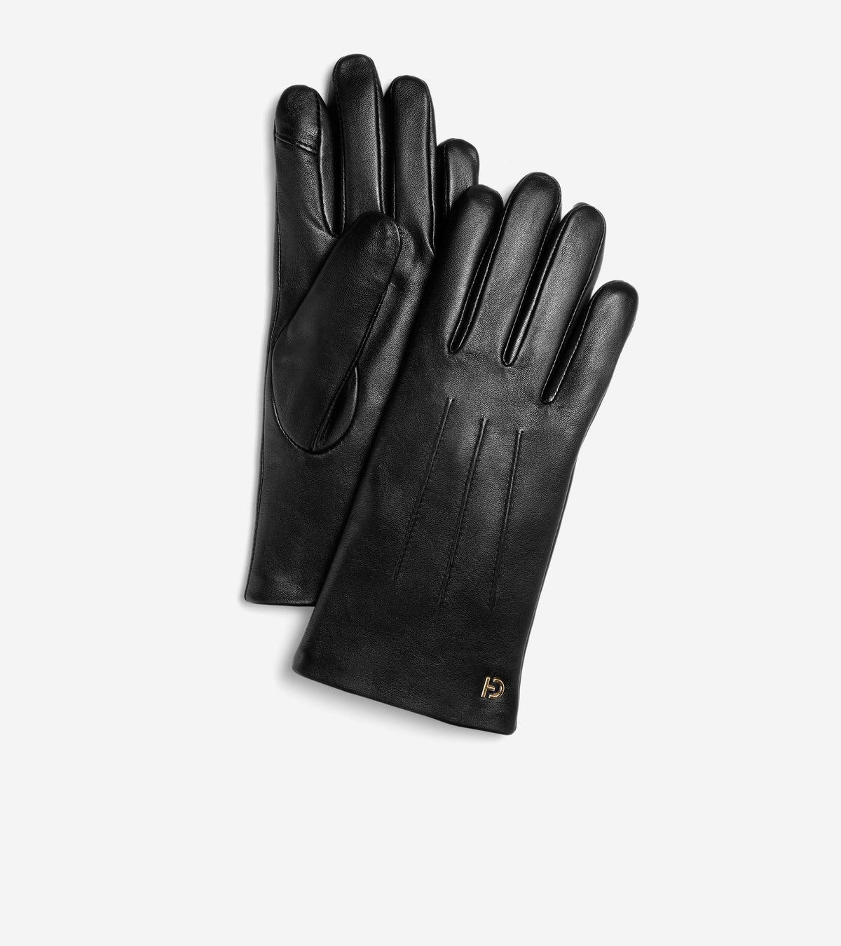 Women's Leather Touch Screen Gloves-Black