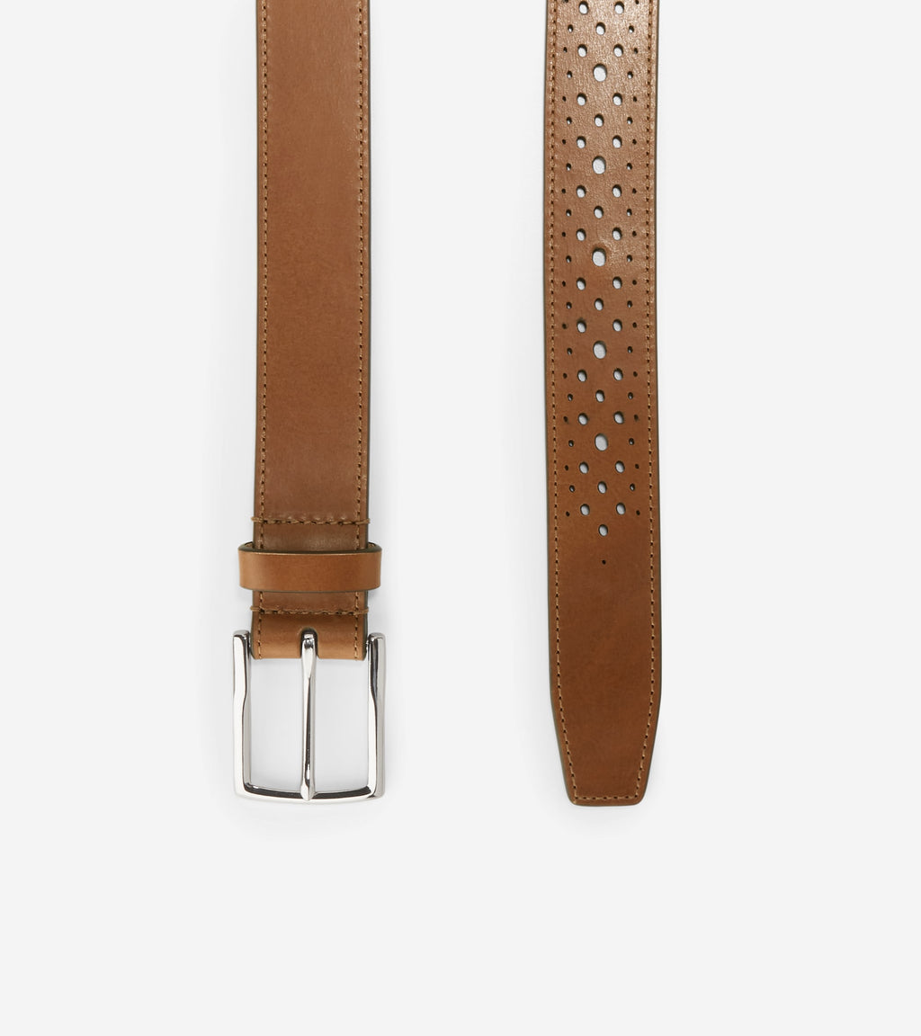 32MM Washington Perforated Belt-British Tan