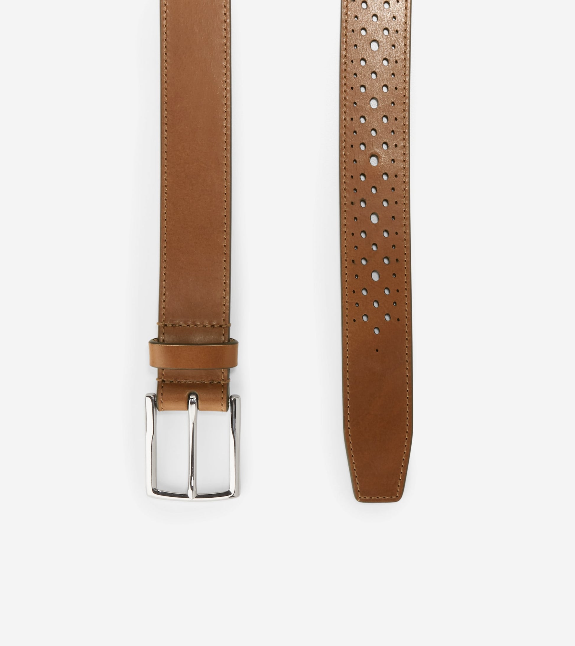 32MM Washington Perforated Belt-British Tan