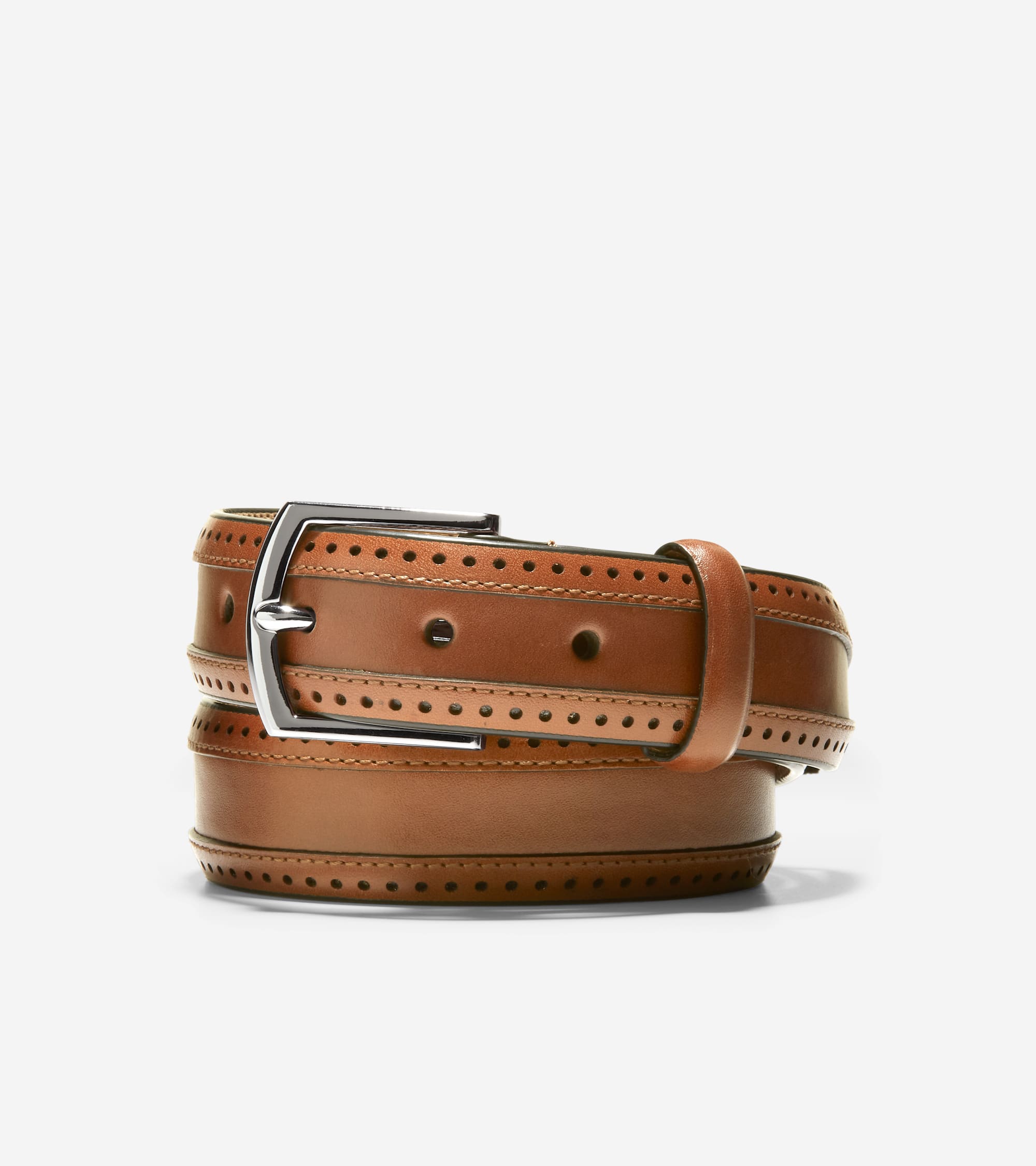 Dawson 32mm Perforated Belt in Brown | Cole Haan
