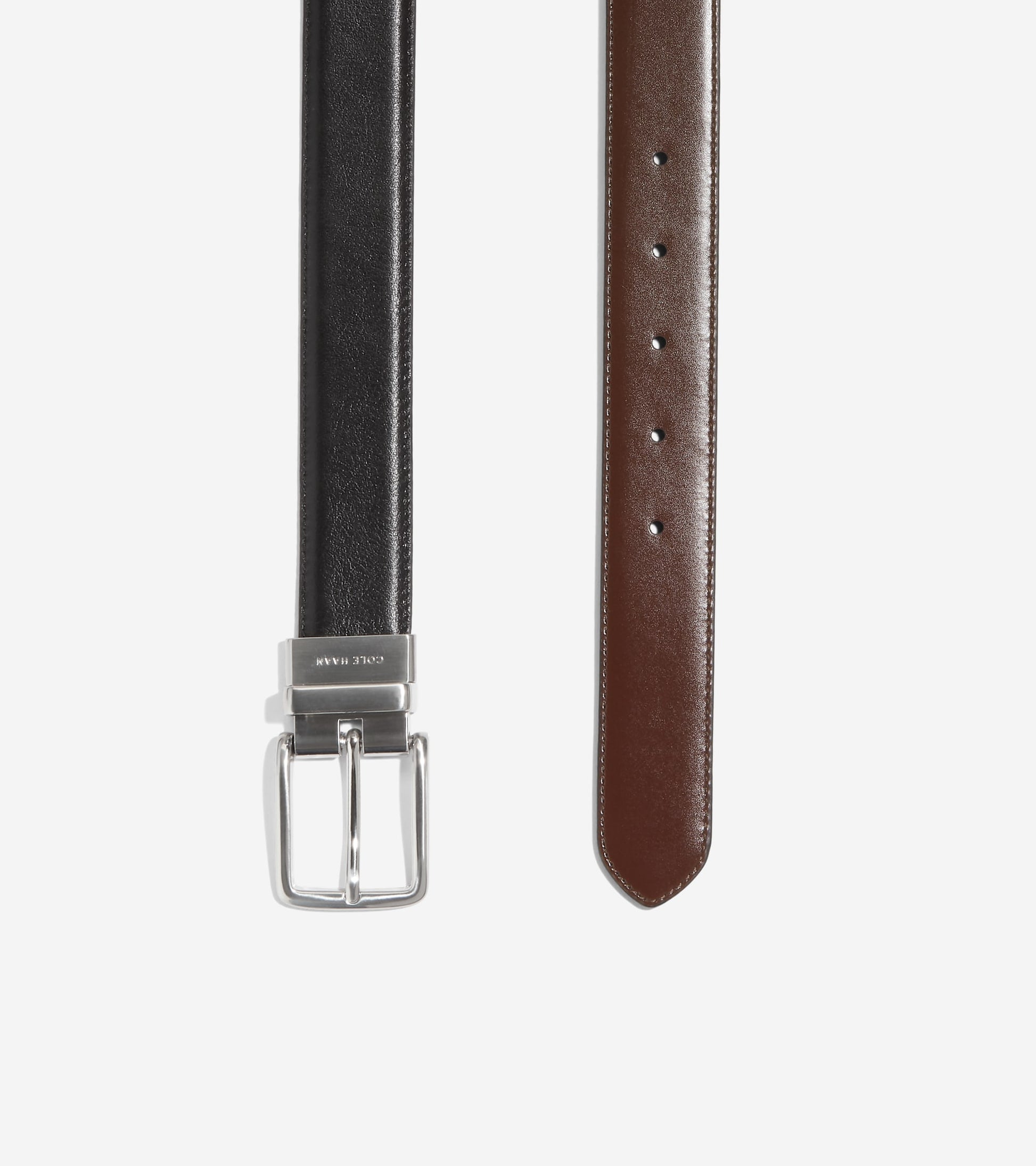 Reversible Feather Edge Belt-Black-Brown