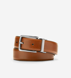 Reversible Feather Edge Belt-Cognac Brown-Navy Blue