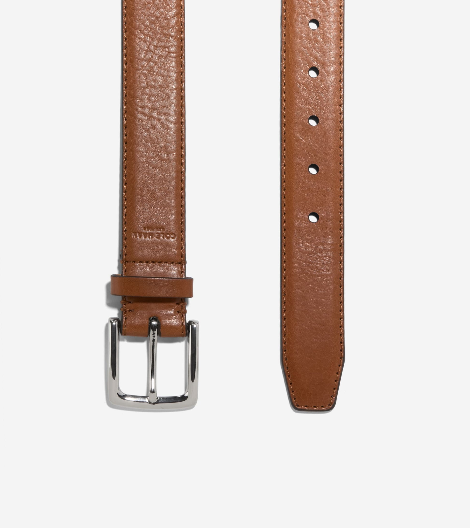 Men's 35MM Double Edge Stitch Detail Belt-Light Tan