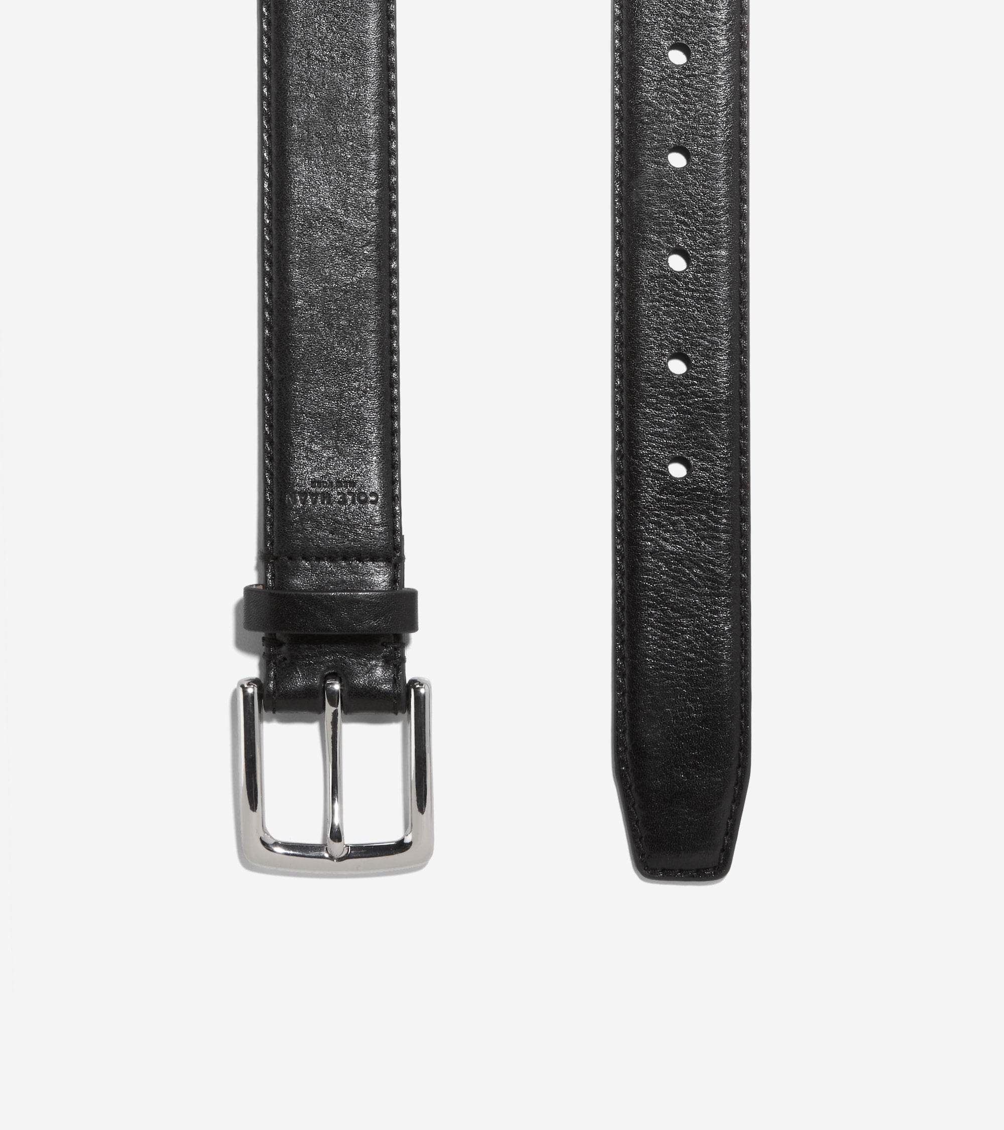 Men's 35MM Double Edge Stitch Detail Belt in Black | Cole Haan