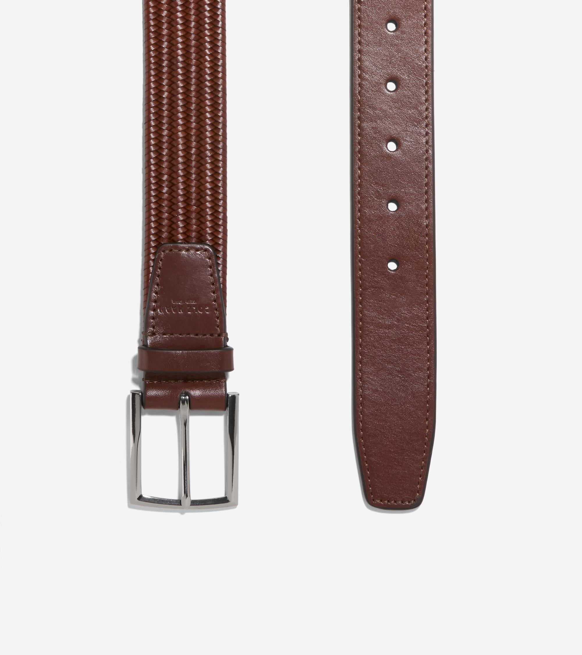 Men's 35MM Double Edge Stitch Detail Belt in Brown | Cole Haan