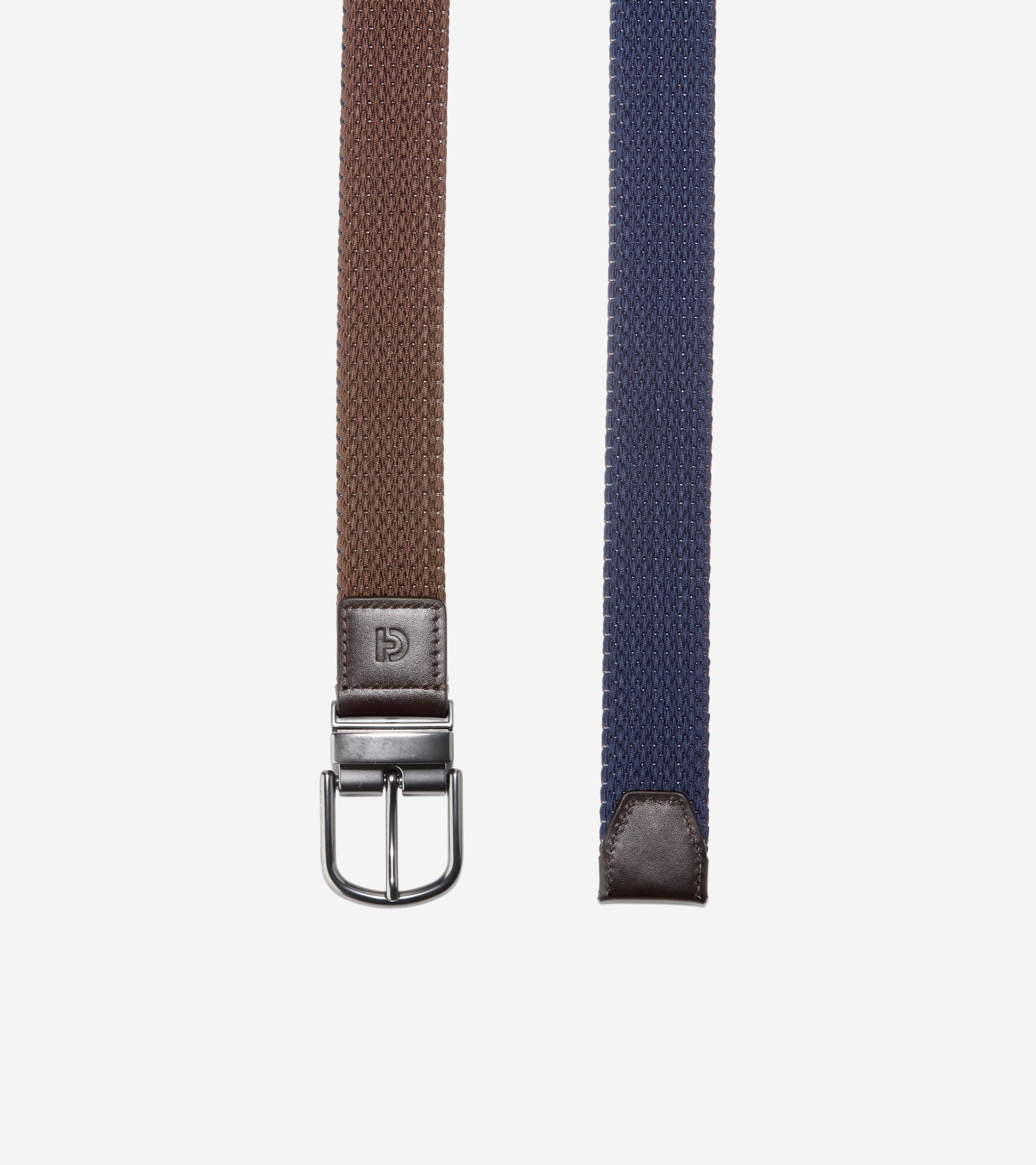 Men's Reversible Stretch Belt-Brown-Navy