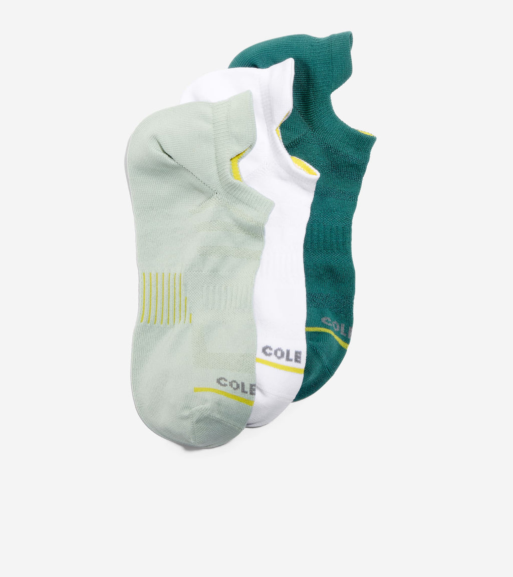 Men's 3-Pair Baselayer Lowcut Socks-Green Assorted