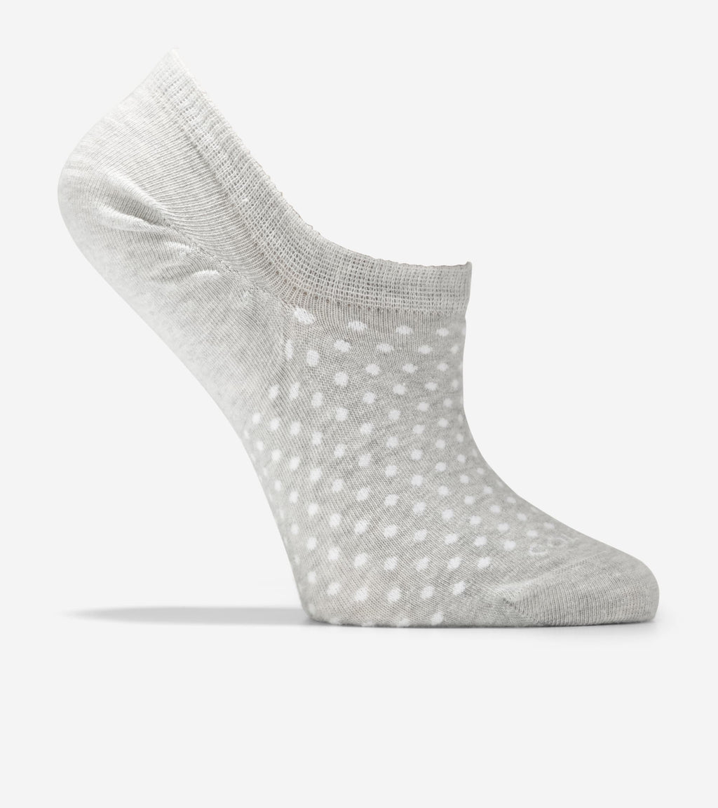 Women's 3 Pack Dot Sock Liners-Heather Grey Assorted