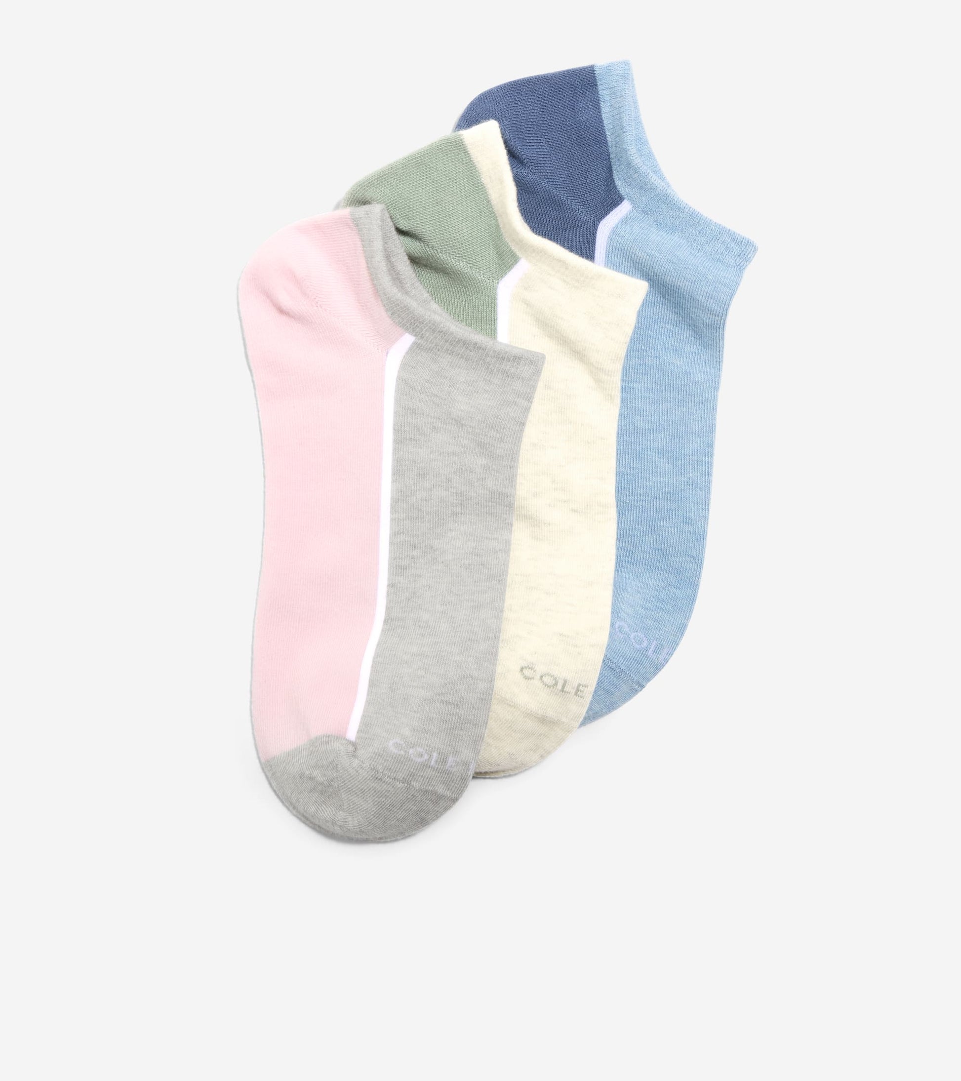 Women's 3-Pair Women's Flat Knit Low Cut Socks-Blue Assorted