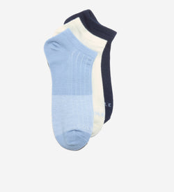 Women's 3-Pair Supersoft Low Cut Socks-Blue Assorted