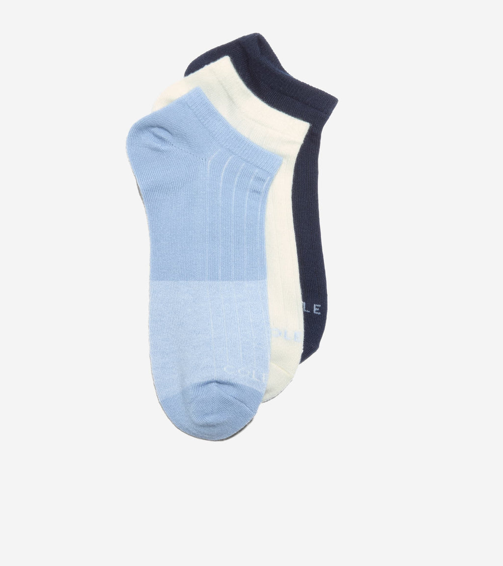 Women's 3-Pair Supersoft Low Cut Socks-Blue Assorted