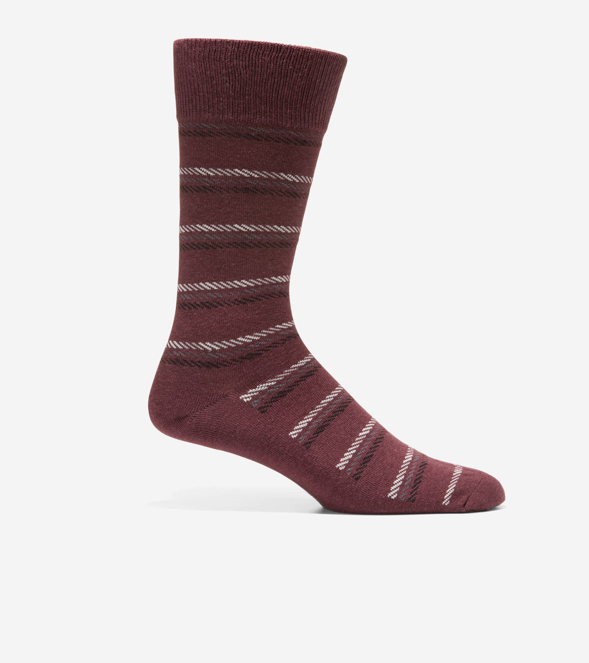Men's 4-Pair Plaid/ditsy Print Gift Box Socks-Burgundy Assorted