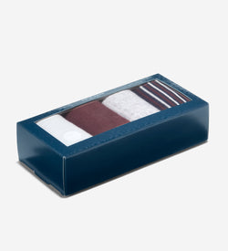 Women's 4-Pair Plaid/stripe Gift Box Socks-Blue-Assorted
