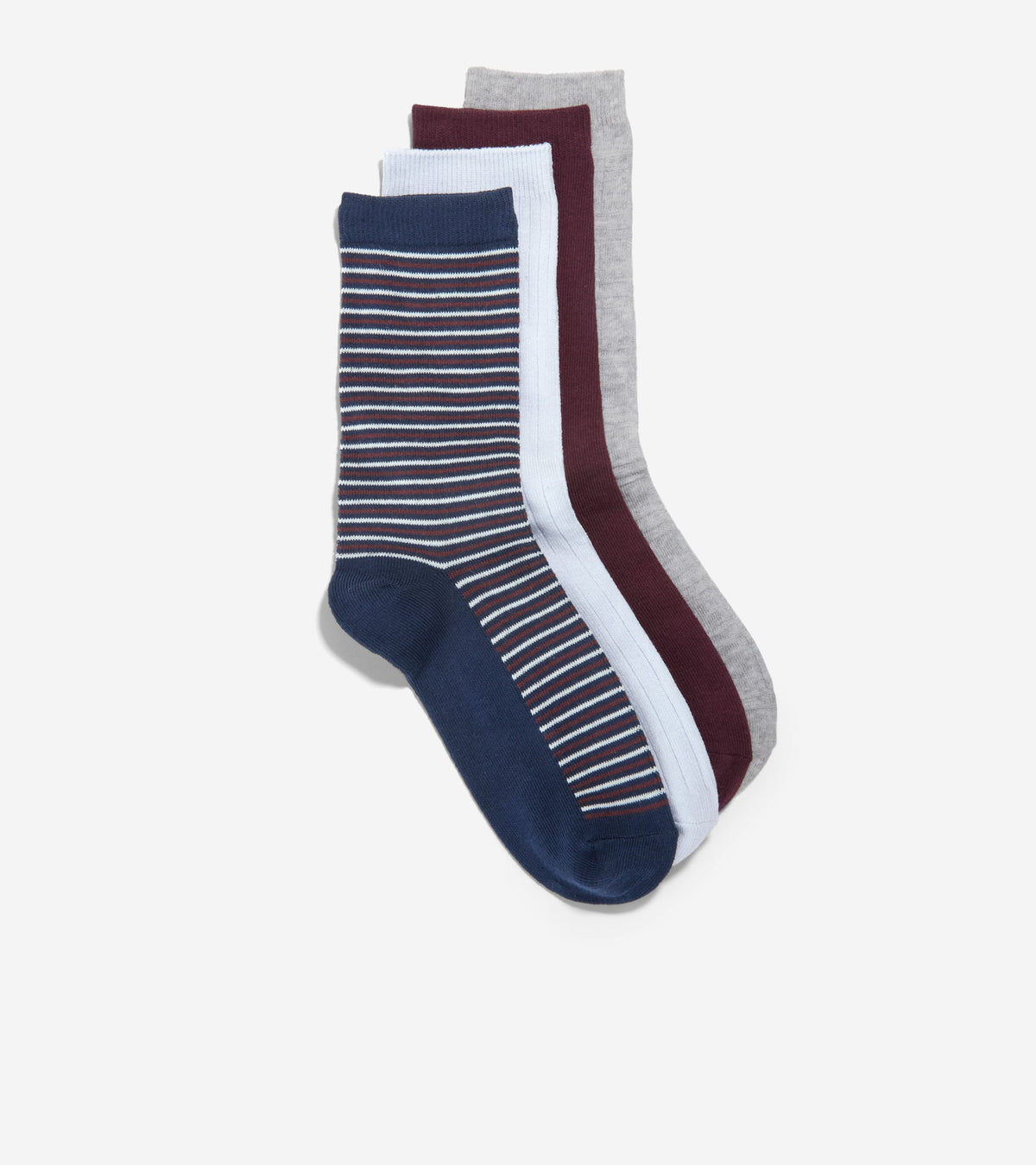 Women's 4-Pair Plaid/stripe Gift Box Socks-Blue-Assorted
