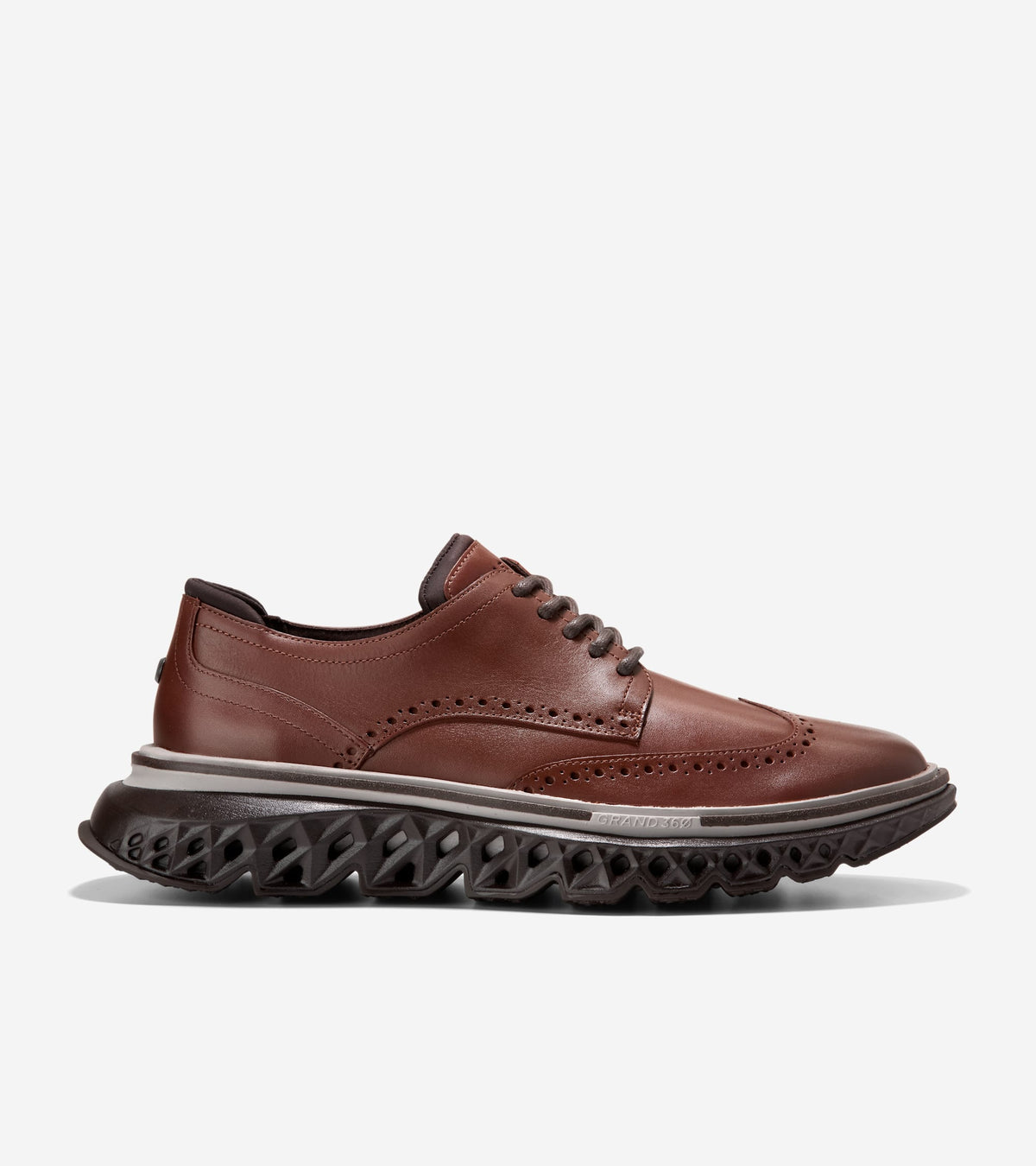 Men's 5.ZERØGRAND Wingtip Oxfords-Woodbury-Paloma-Dark Chocolate