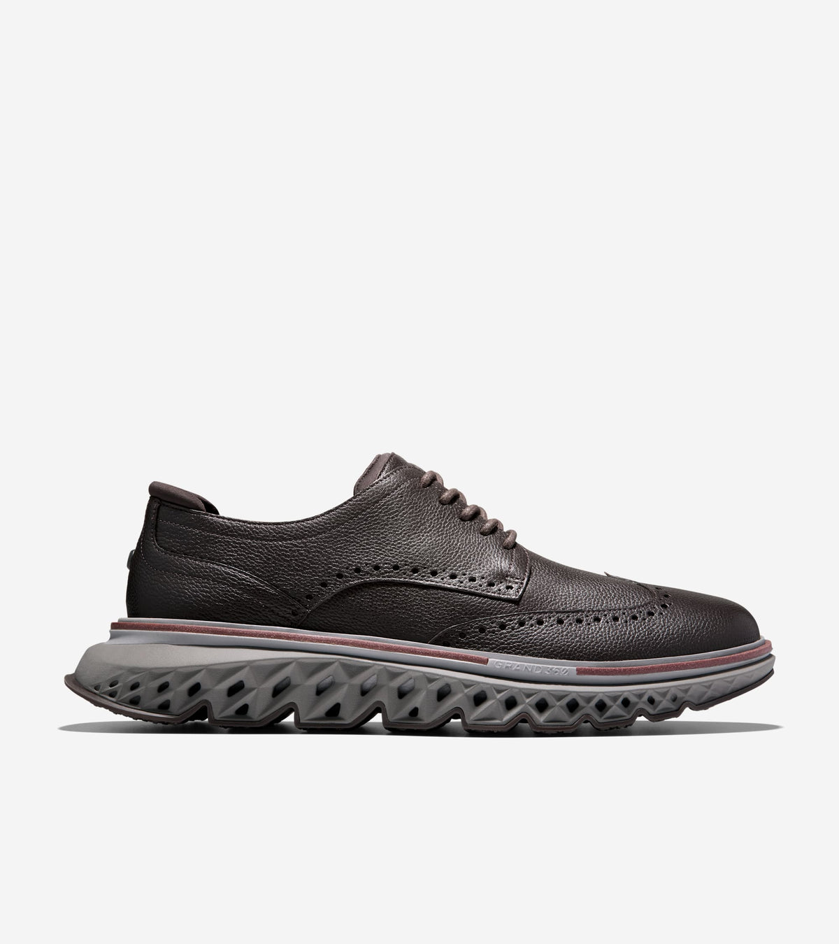 Men's 5.ZERØGRAND Wingtip Oxfords-Java-Bloodstone-Steel Gray