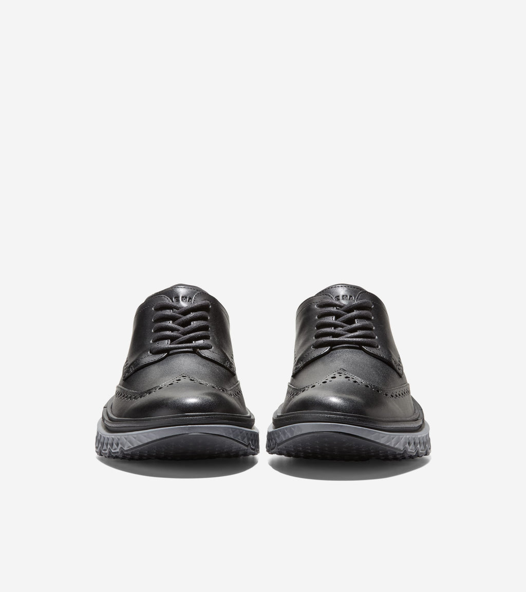 Men's 5.ZERØGRAND Wingtip Oxfords-Black-Raven-Quiet Shade